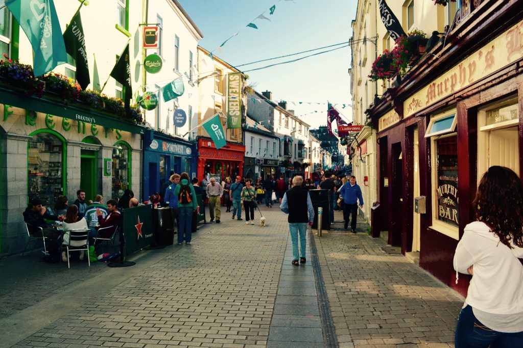the city of Cork, people walking on the street