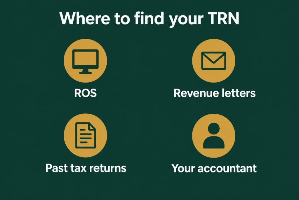 Where to find your TRN: ROS, Revenue letters, past tax returns and your accountant